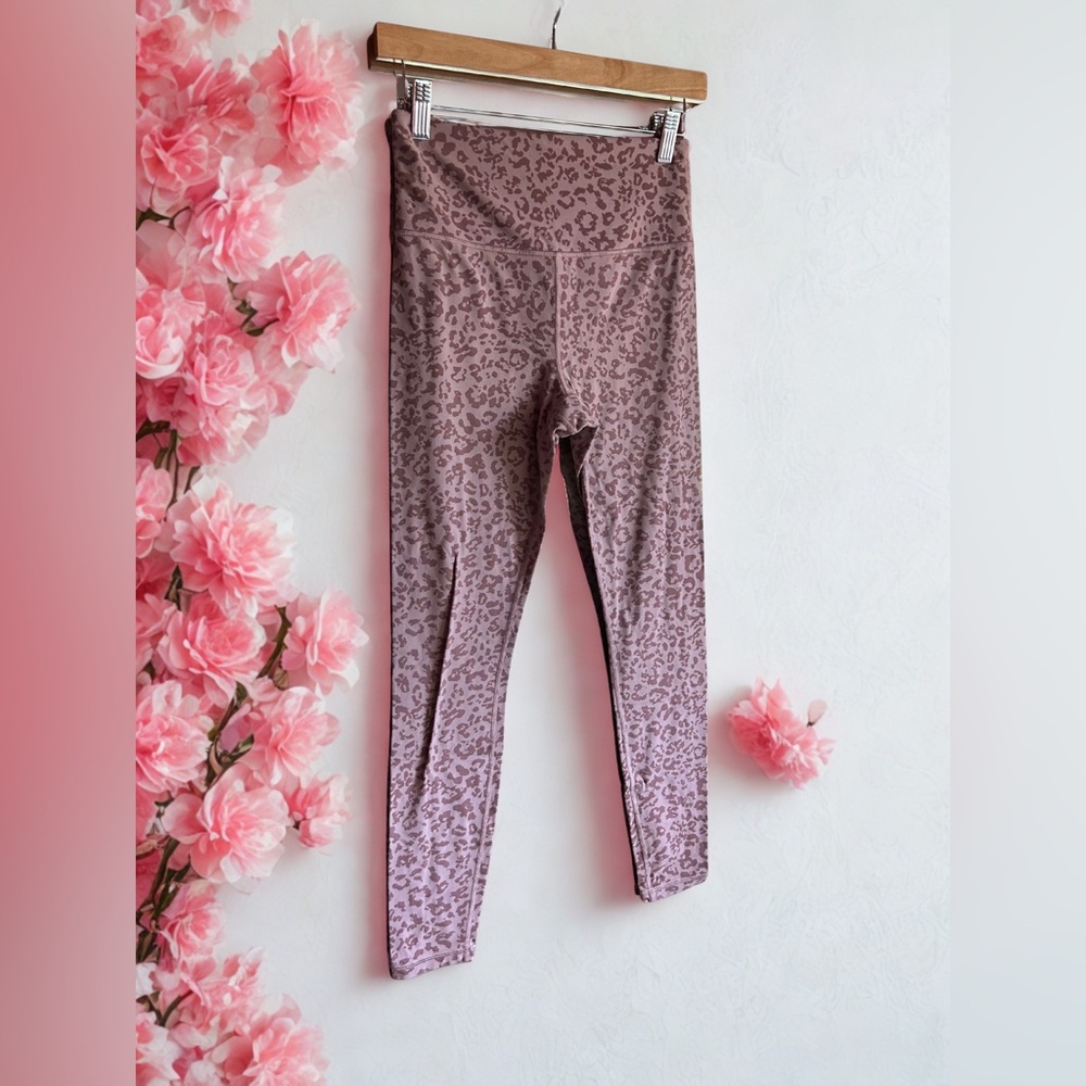 Athleta Elation Ultra High Rise Mauve Leopard Print Leggings